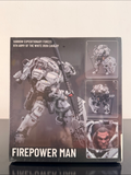 Figura de acción JOYTOY 1/18 Fuerzas Expedicionarias Sorrow - 9.º Ejército de Caballería de Hierro Blanco - Firepower Man