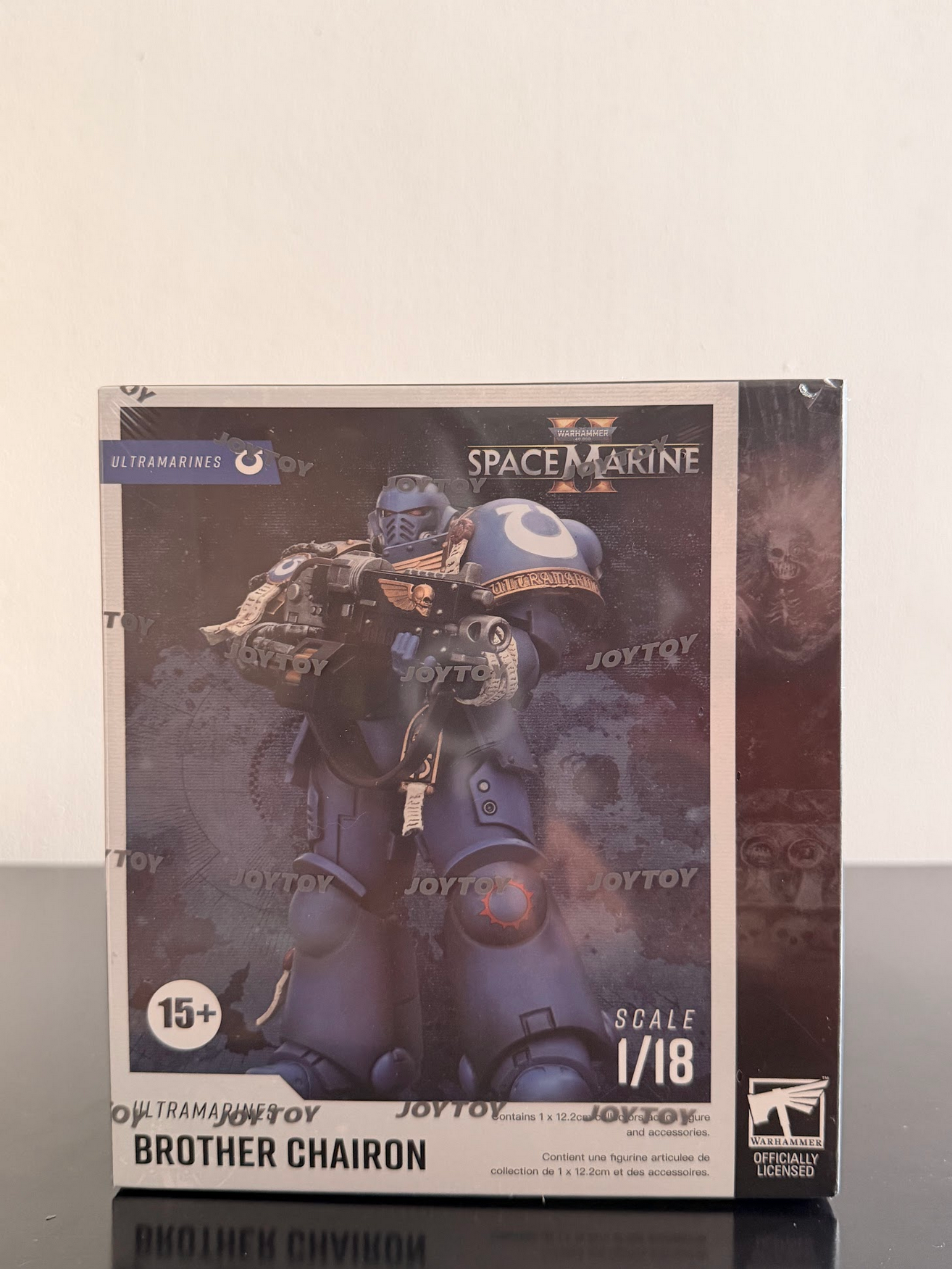 Figura de acción a escala 1/18 de Warhammer 40,000: Space Marine 2 Ultramarines Brother Chairon