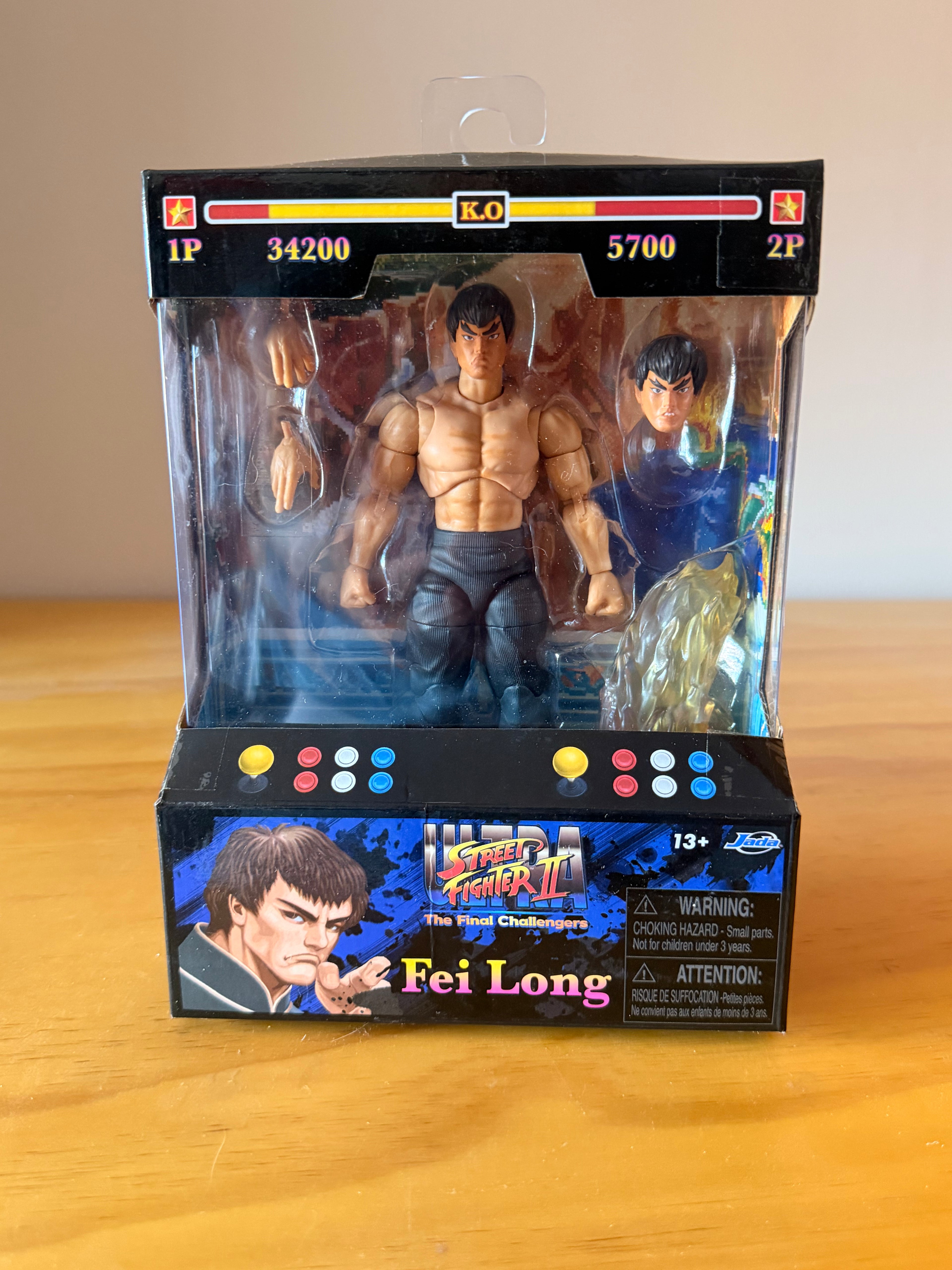 Jada Toys Street Fighter II Figura de Acción Fei Long de 6 pulgadas