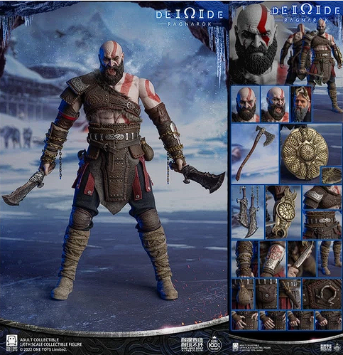 Onetoys OT019 God of War Sparta Kratos Figura de Acción 1/6 con 2 Cabezas