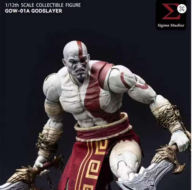 Sigma Studios GOW-01A Kratos El Tirador Blanco Espartano Figura Articulada Escala 1/12