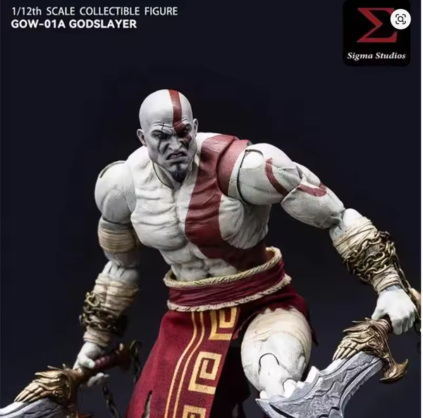 Sigma Studios GOW-01A Kratos El Tirador Blanco Espartano Figura Articulada Escala 1/12