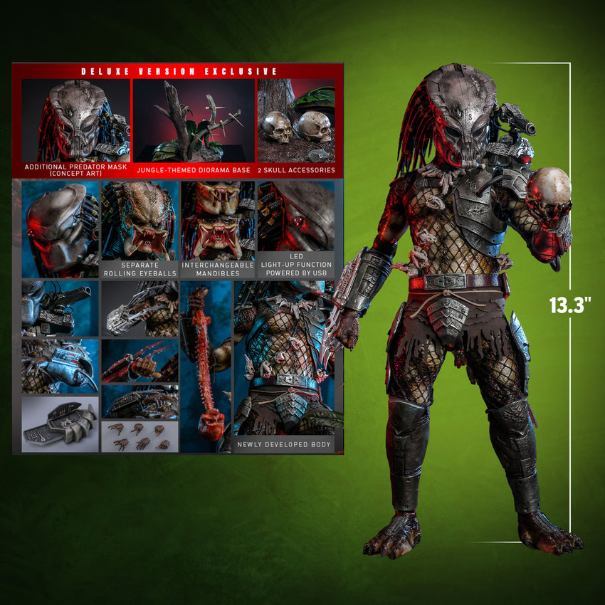 PRE ORDER Hot Toys Predator Versión Deluxe Escala 1/6 – Predator 1987